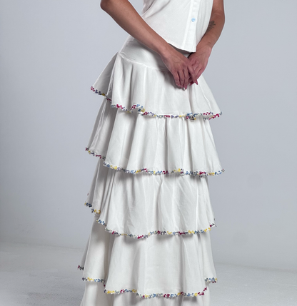 Flower Ruffle Skirt