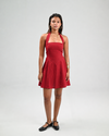 The Solène Linen Dress -Burgundy