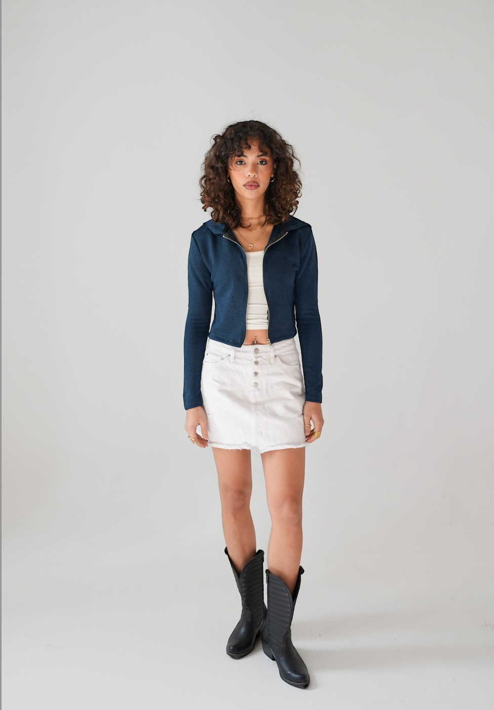 Knitted Jacket -Navy