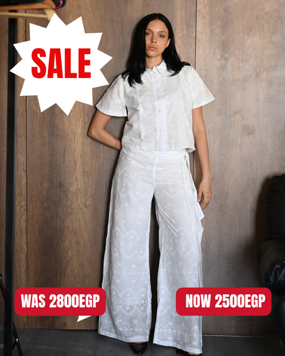 White Embroidery double layered set