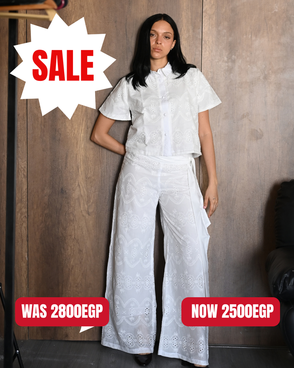 White Embroidery double layered set